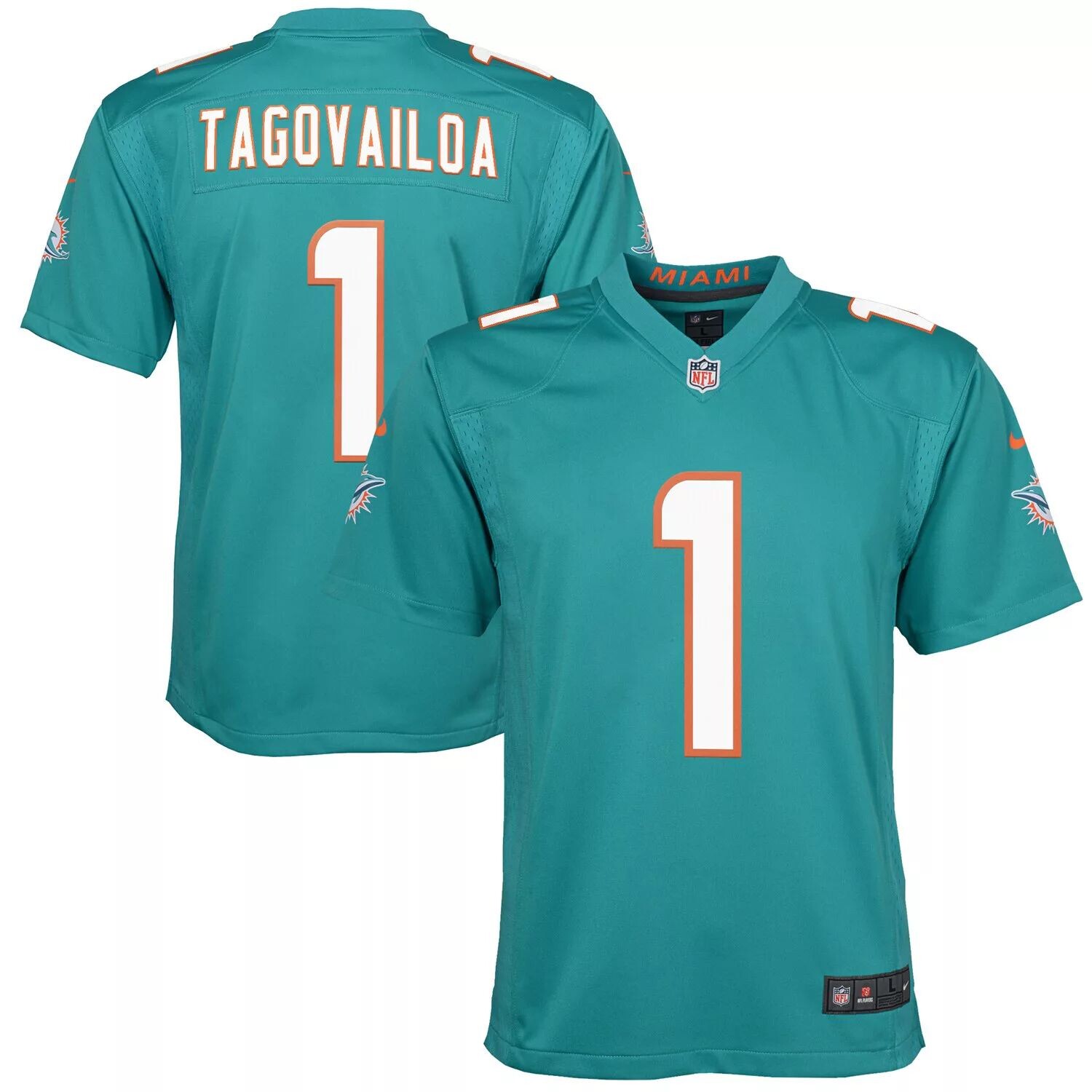 

Молодежный джерси Nike Tua Tagovailoa Aqua Miami Dolphins Game Nike