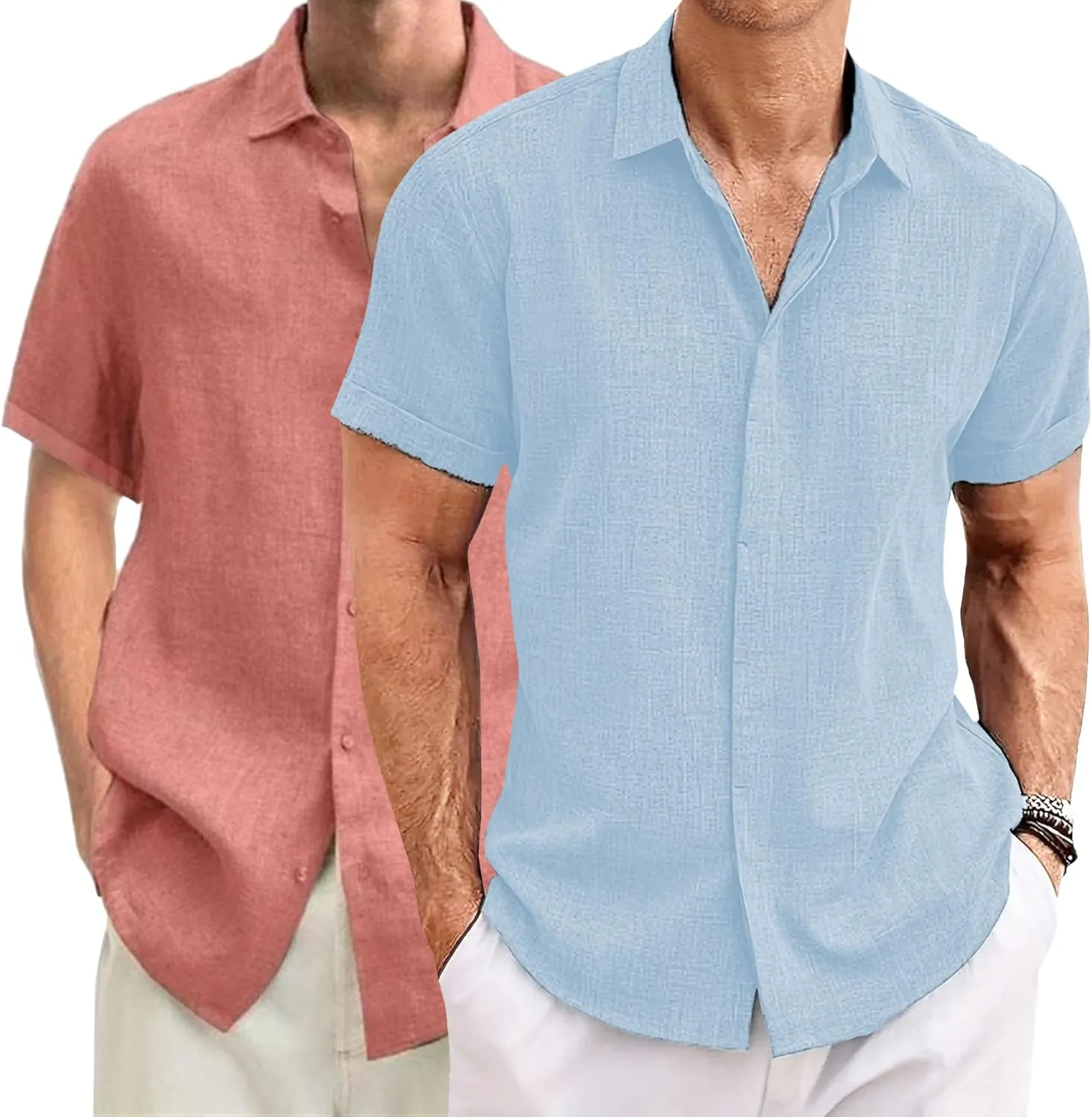 

Мужская футболка с коротким рукавом, 2 Pieces, Loose Fit, легкая и дышащая QOAAIE