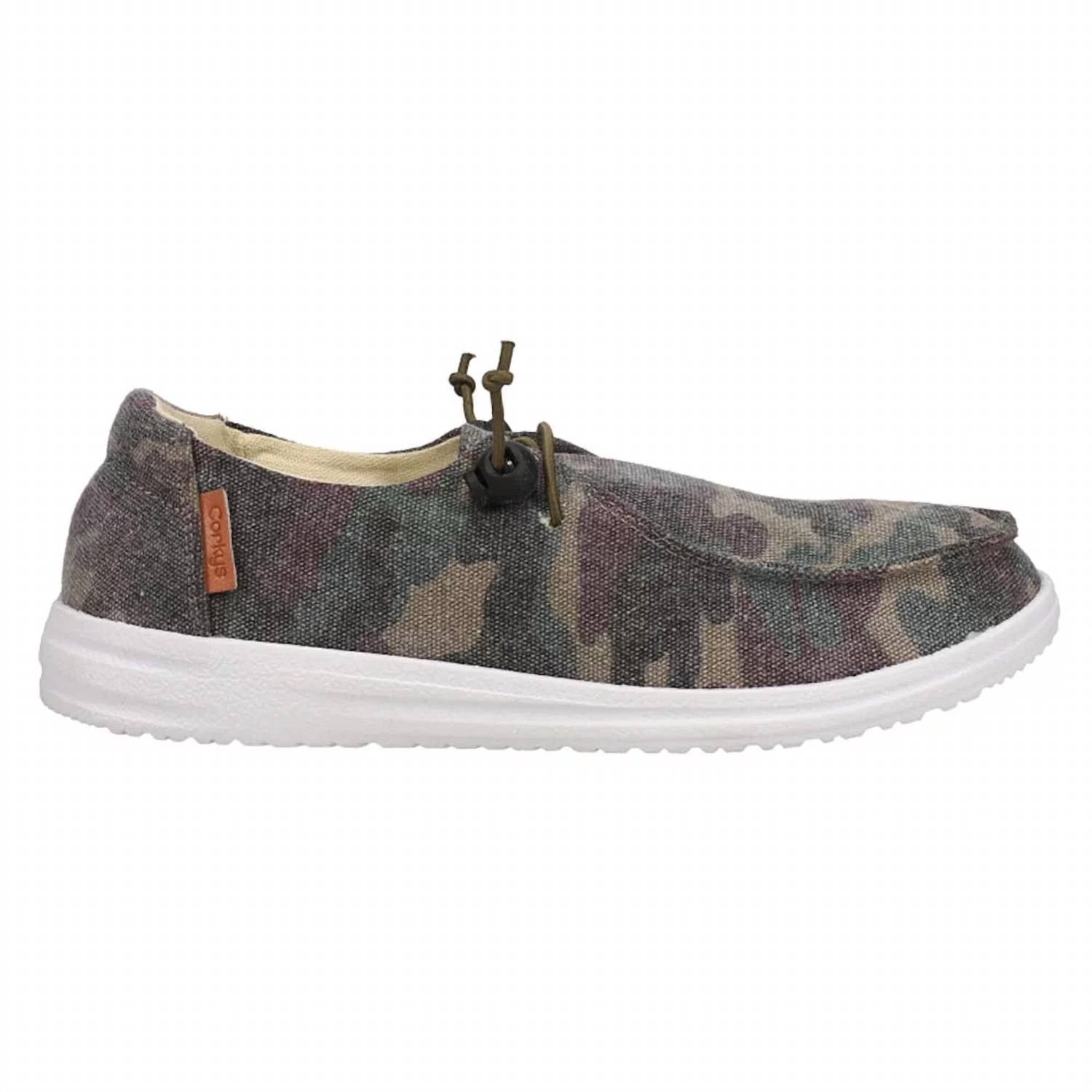 Женские камуфляжные туфли для каякинга - средний размер, зеленый Corkys Footwear — фото 2