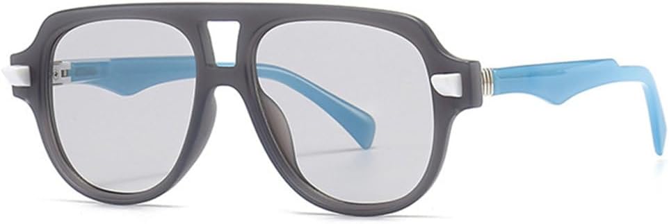 

Модные солнцезащитные очки с двойной перемычкой для женщин, ретро-градиентные очки с защитой от УФ-излучения UV400, трендовые мужские солнцезащитные очки с заклепками TYUVIVO, Grey Blue Light Grey