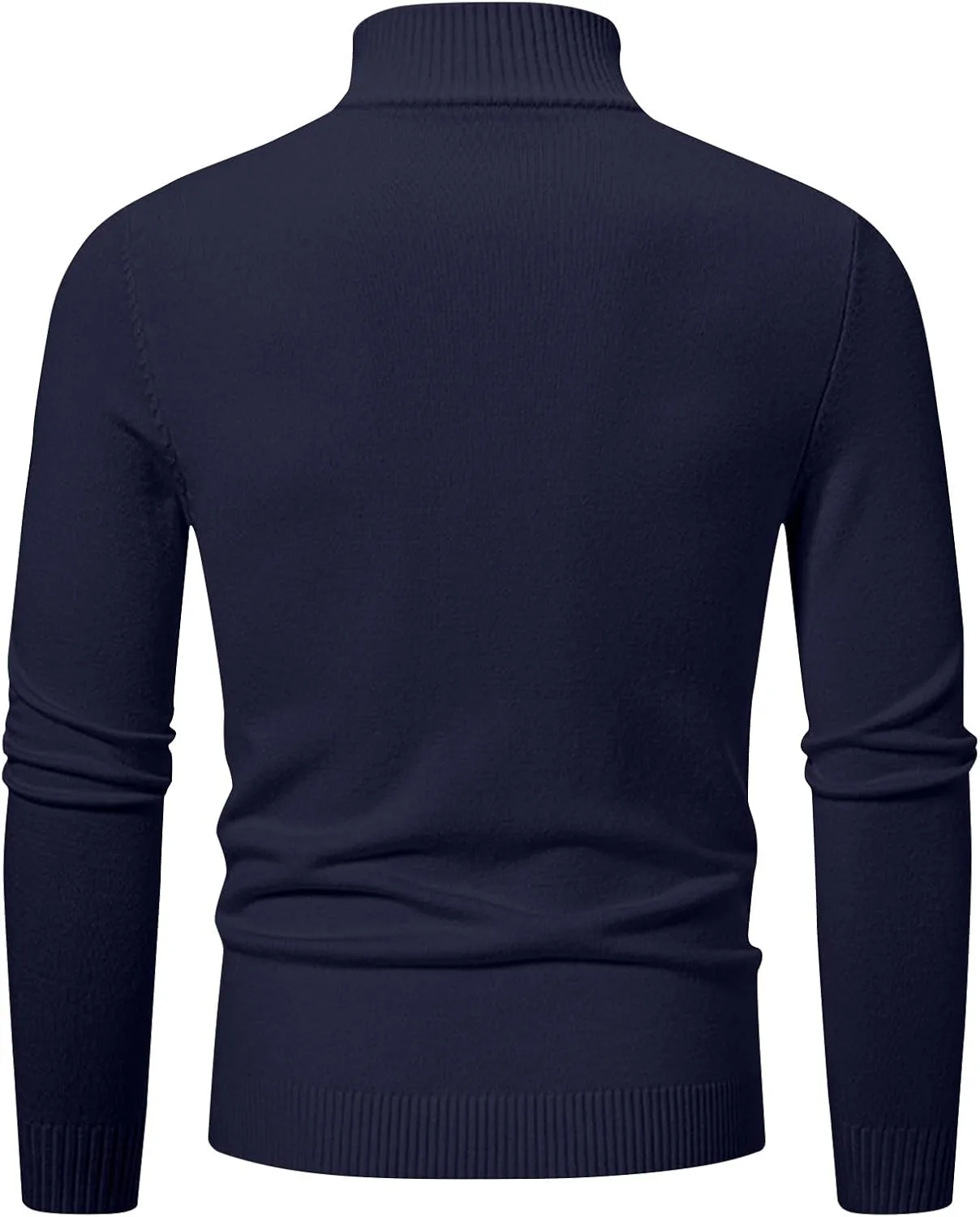 Мужской свитер с четвертью молнии Slim Fit с длинными рукавами и воротником стойкой — фото 4