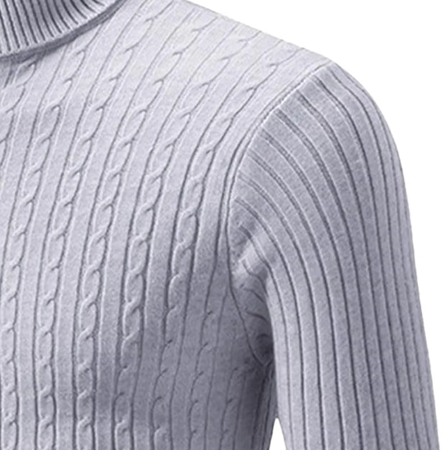 Мужской свитер Slim Fit водолазка Casual Twisted Knitted — фото 4