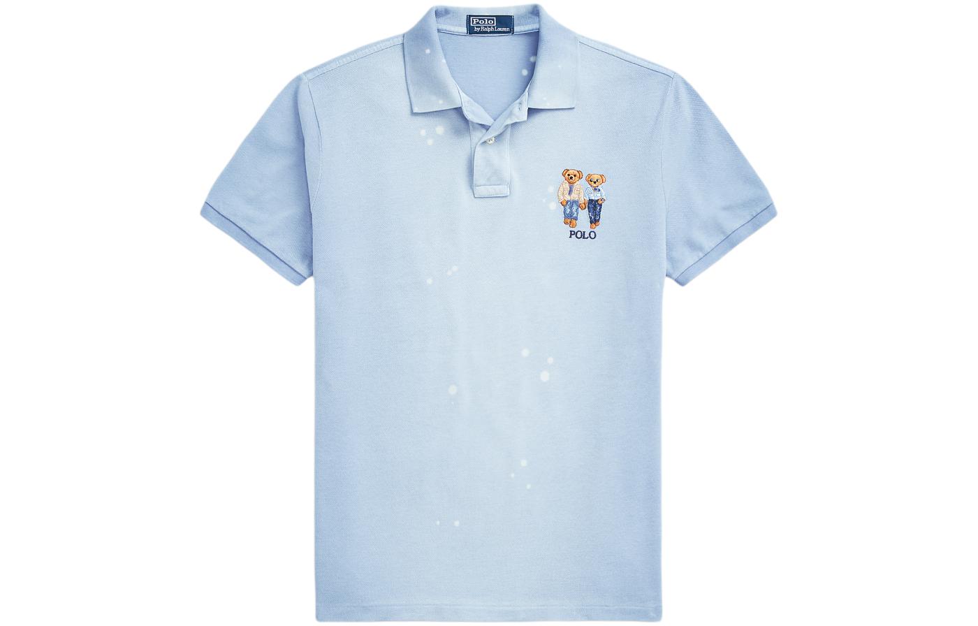 

Футболка поло SS24 мужская шамбрей синий Polo Ralph Lauren