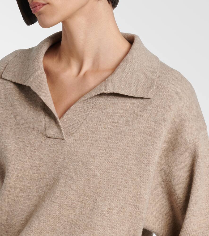 Поло-свитер из смесового кашемира monili Brunello Cucinelli, Brown Freddo — фото 4