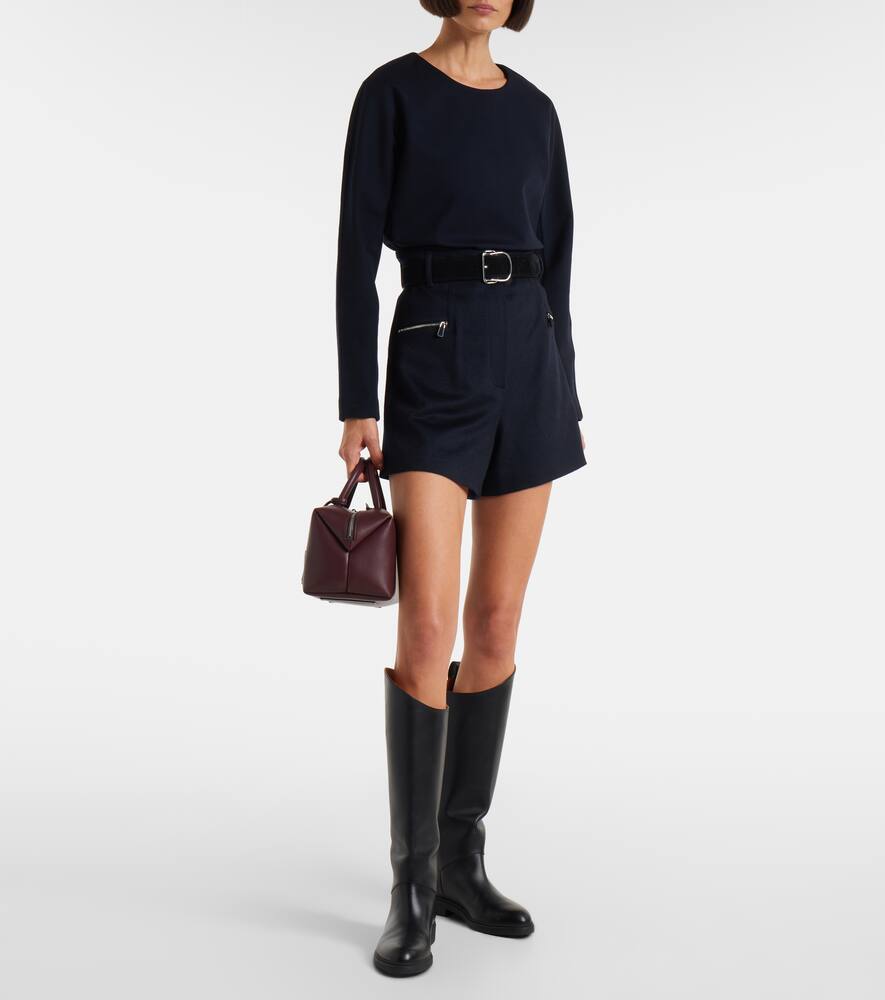 Топ из смесовой шерсти и хлопка Girello Max Mara, Blue Navy — фото 2