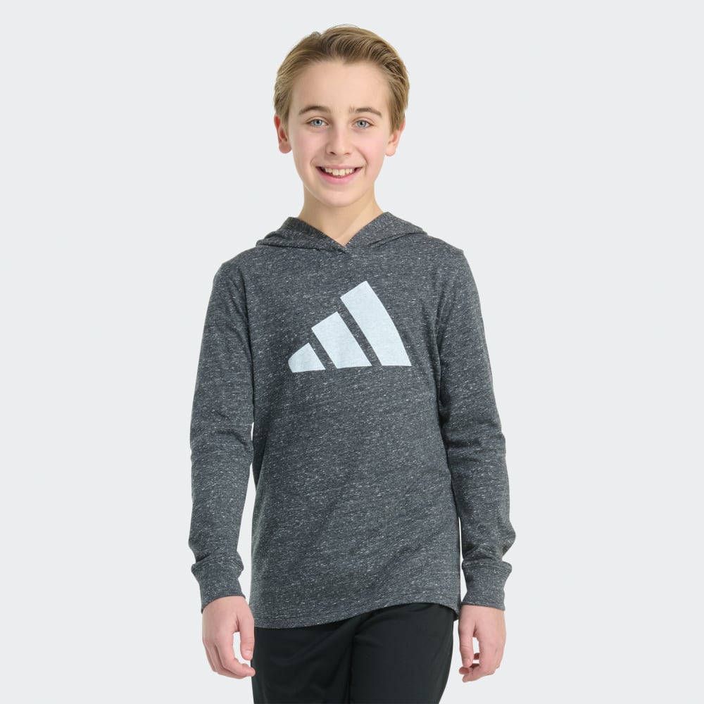 

Футболка Adidas Long Sleeve Hooded Snow Heather Tee, цвет Snow Grey Hthr