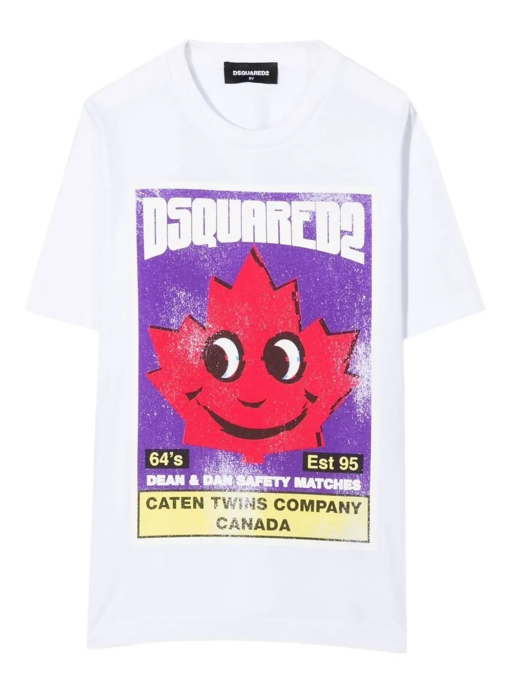 

Хлопковая футболка с графическим принтом DSQUARED2 KIDS, белый