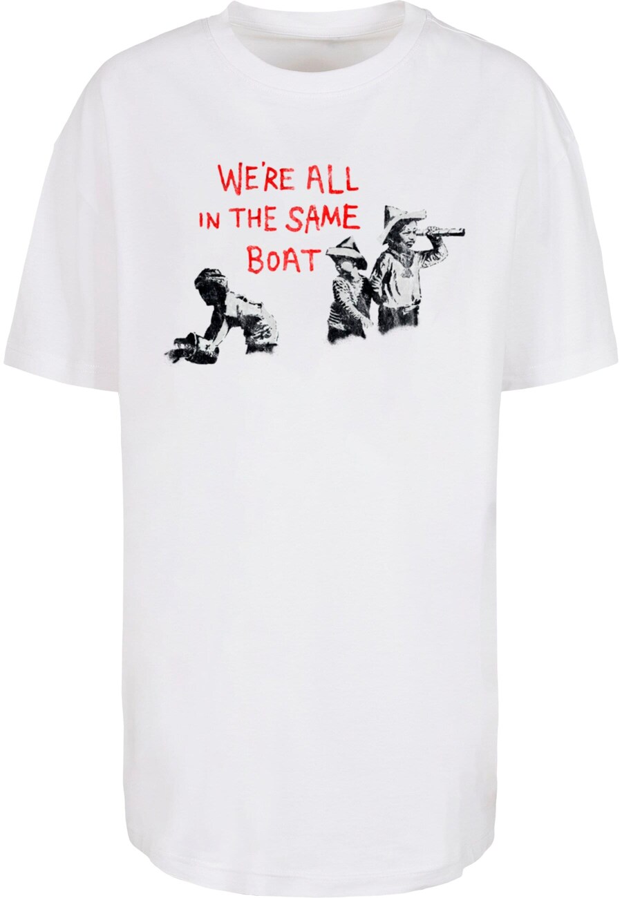 

Рубашка оверсайз Merchcode Brandalised - In The Same Boat, белый