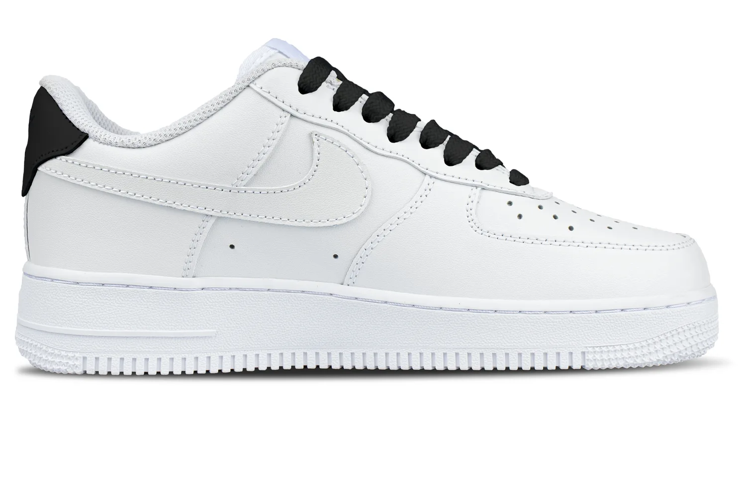 Nike Кроссовки мужские Air Force 1 Lightning Particle Leather Abrasion Resistant Low top черно-белые — фото 3