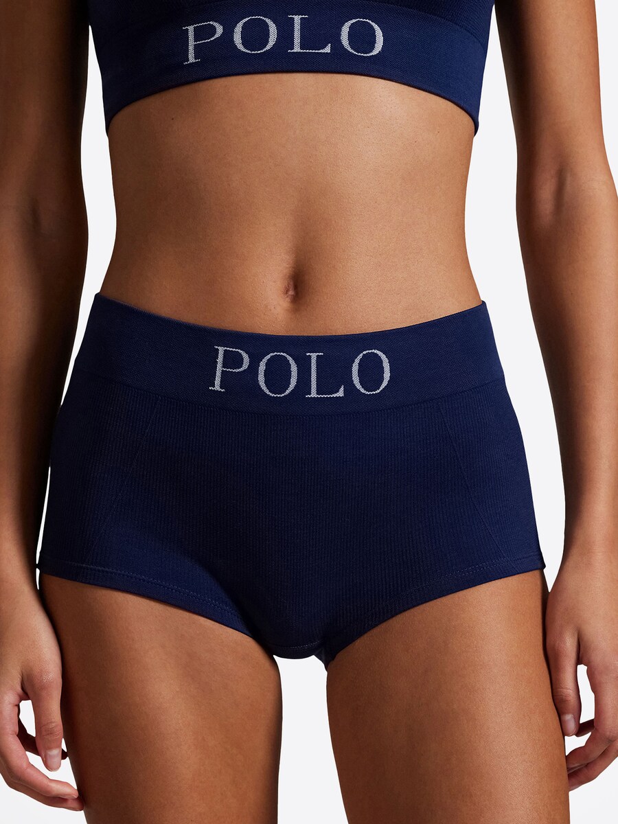 Короткий пижамный комплект Polo Ralph Lauren Ribbed Seamless, темно-синий — фото 2