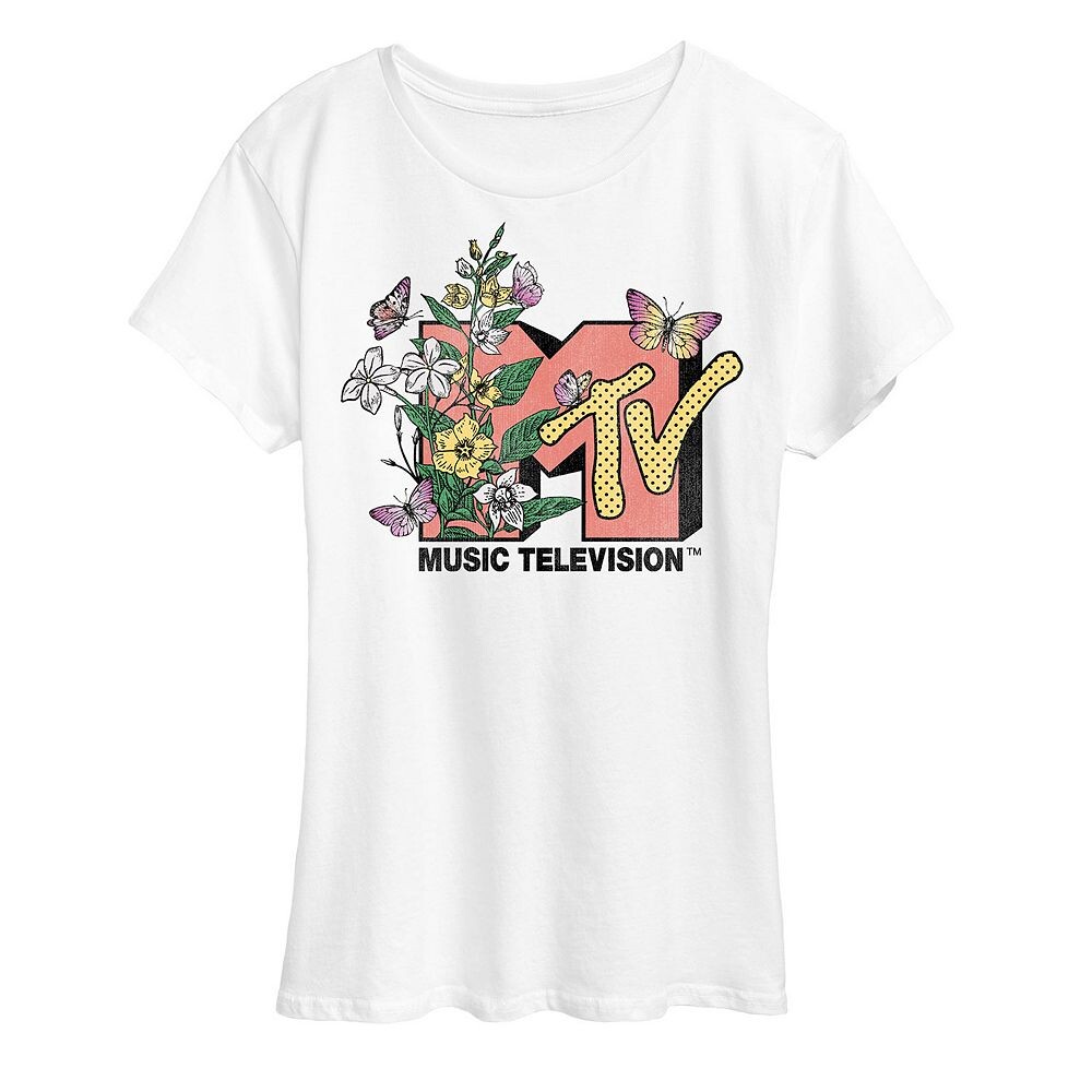 

Женская футболка с рисунком MTV Botanical Art Licensed Character, белый