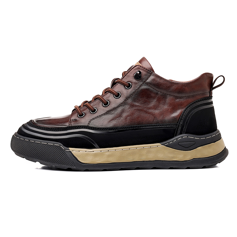 

MODENGPAN Кроссовки скейтерские мужские высокие коричневые, цвет Brown