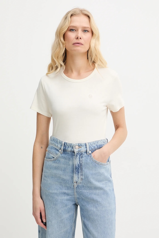 

Футболка eventsa9 из шелковой смеси BOSS, бежевый