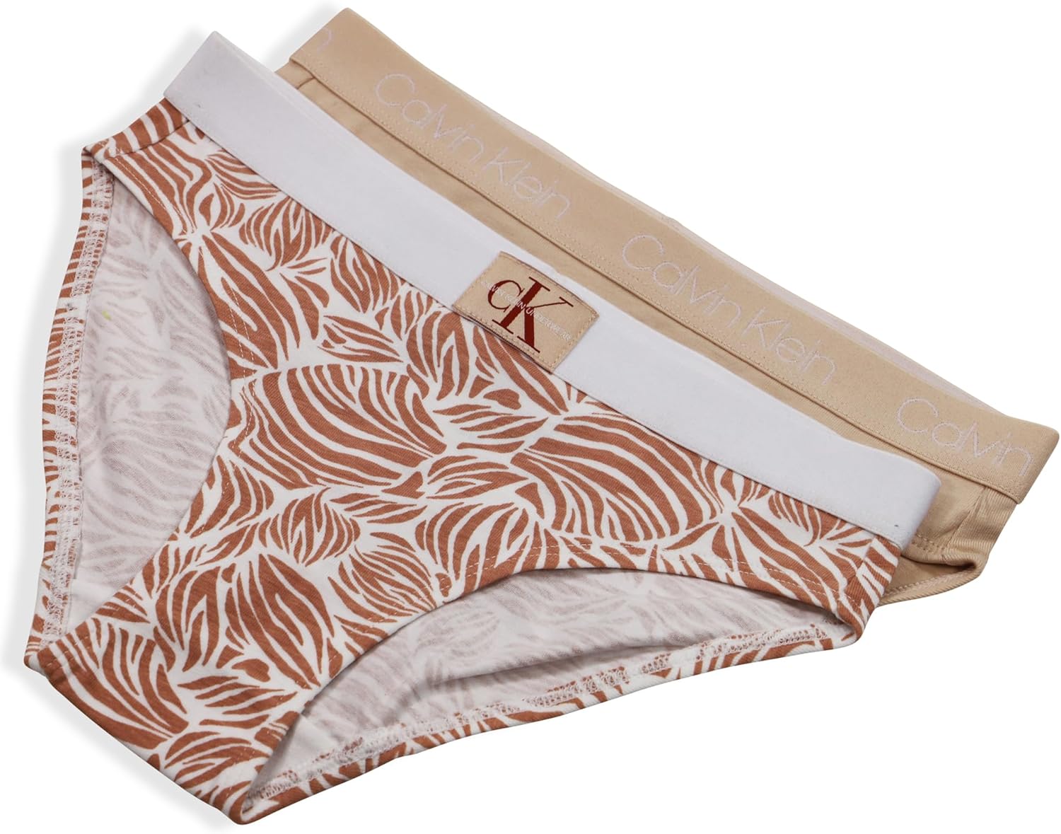 Комплект из 3 пар бикини Calvin Klein Girls Modern Cotton, Zebra/Buff Beige Arch — фото 2