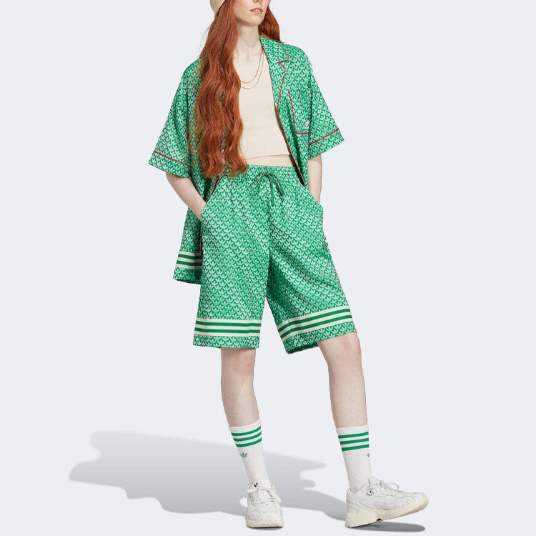 Adicolor атласная рубашка 70-х годов зеленая Adidas Originals — фото 4