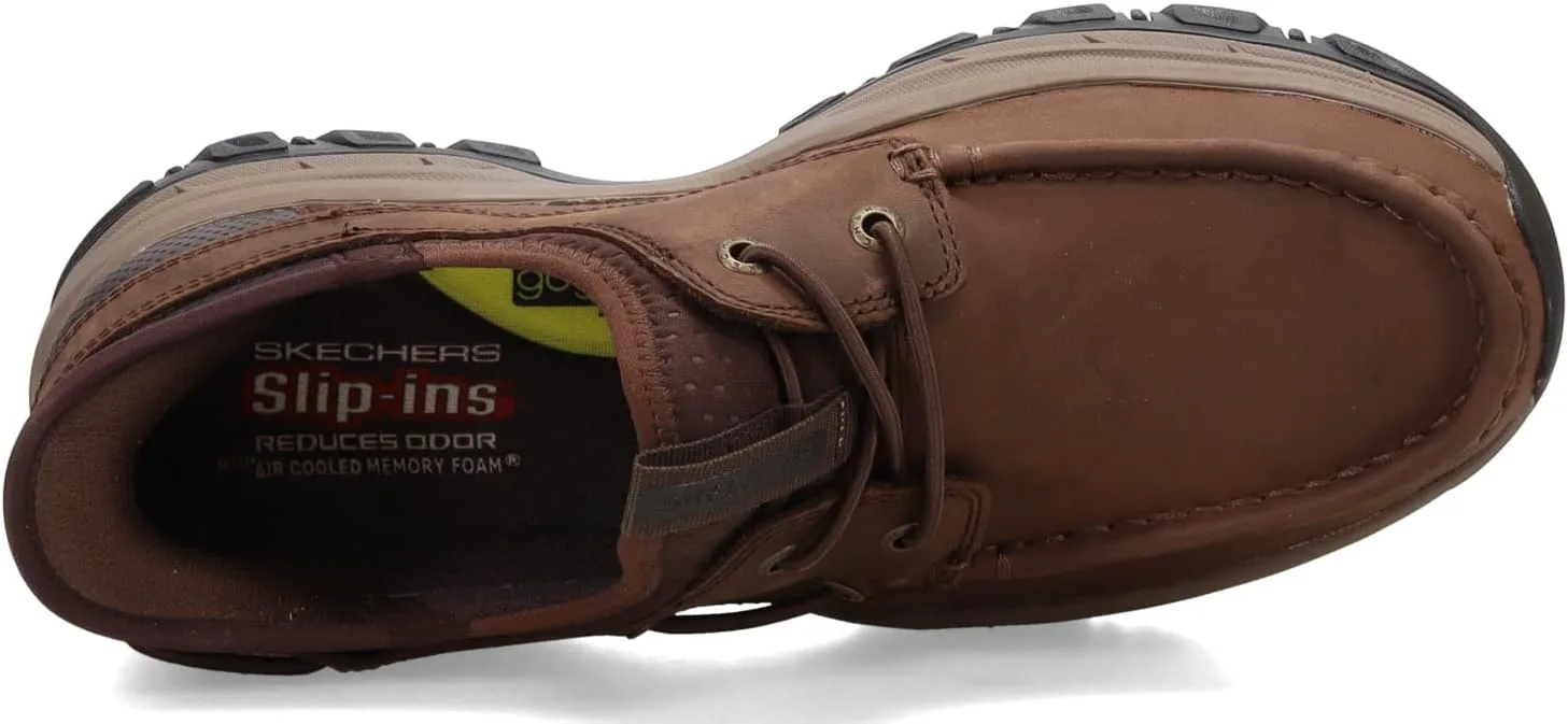 Мужские слипоны Skechers USA Knowlson - Shore Thing с носком-мокасином из кожи и нейлоновыми шнурками — фото 3