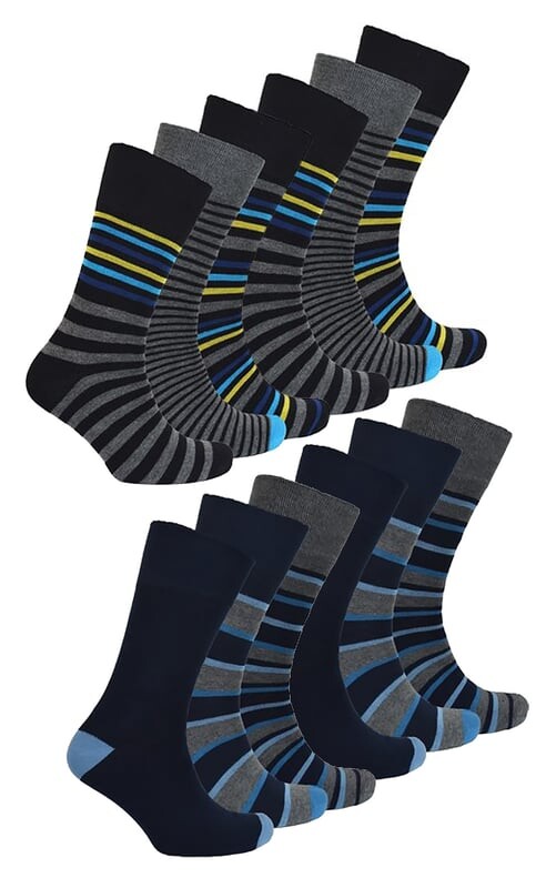 

Очень широкие носки с мягким верхом для диабетиков в ассортименте Sock Snob, мультиколор