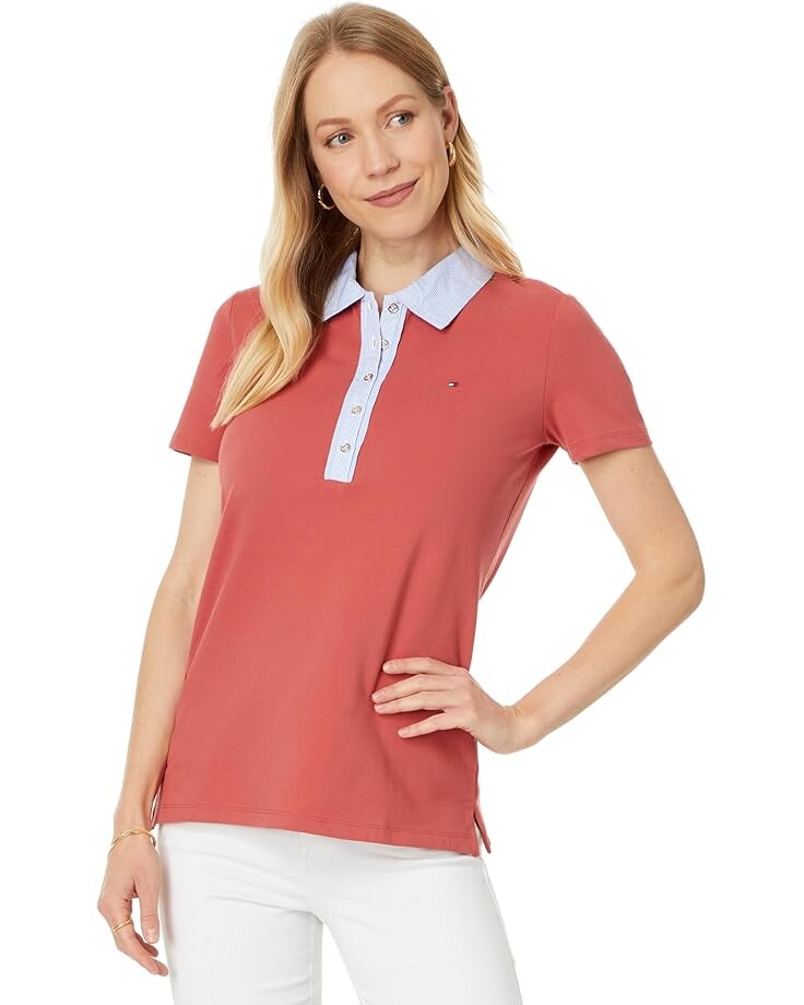 

Поло Tommy Hilfiger Mixed Media Polo, цвет Mineral Red
