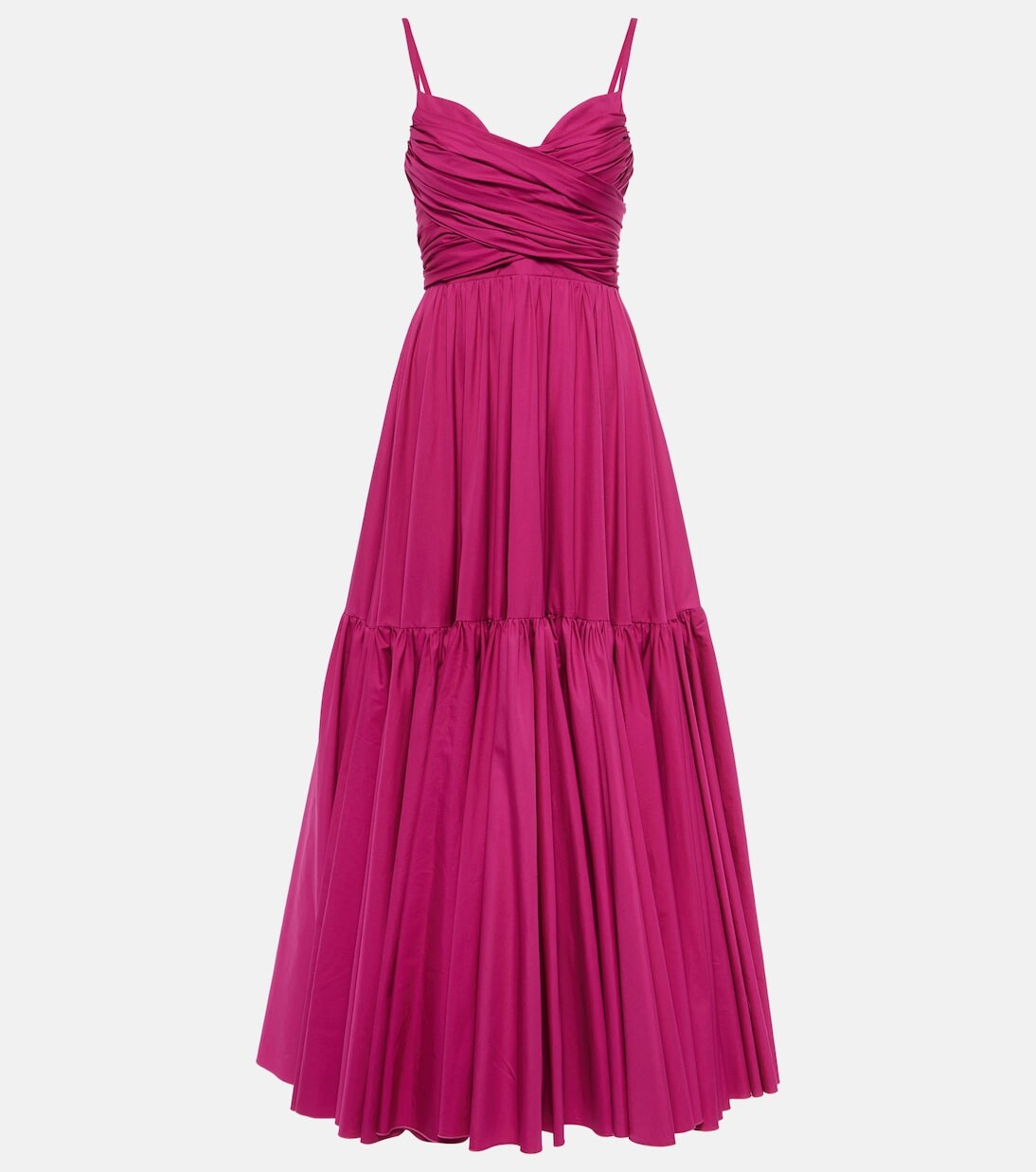

Ярусное платье из хлопкового поплина Giambattista Valli, красный