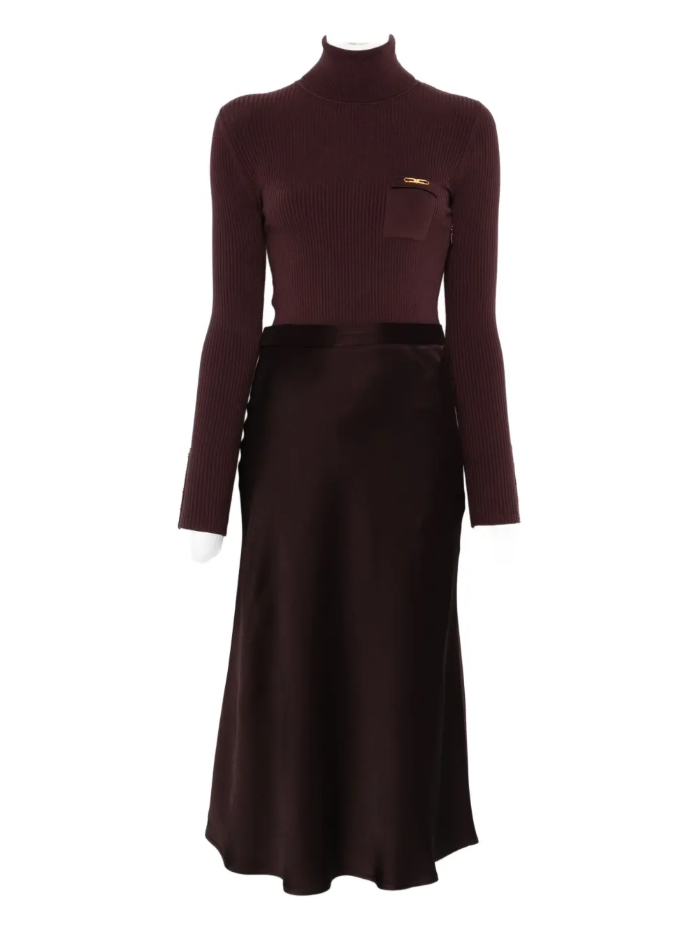 

Платье-гольф в рубчик Elisabetta Franchi, красный
