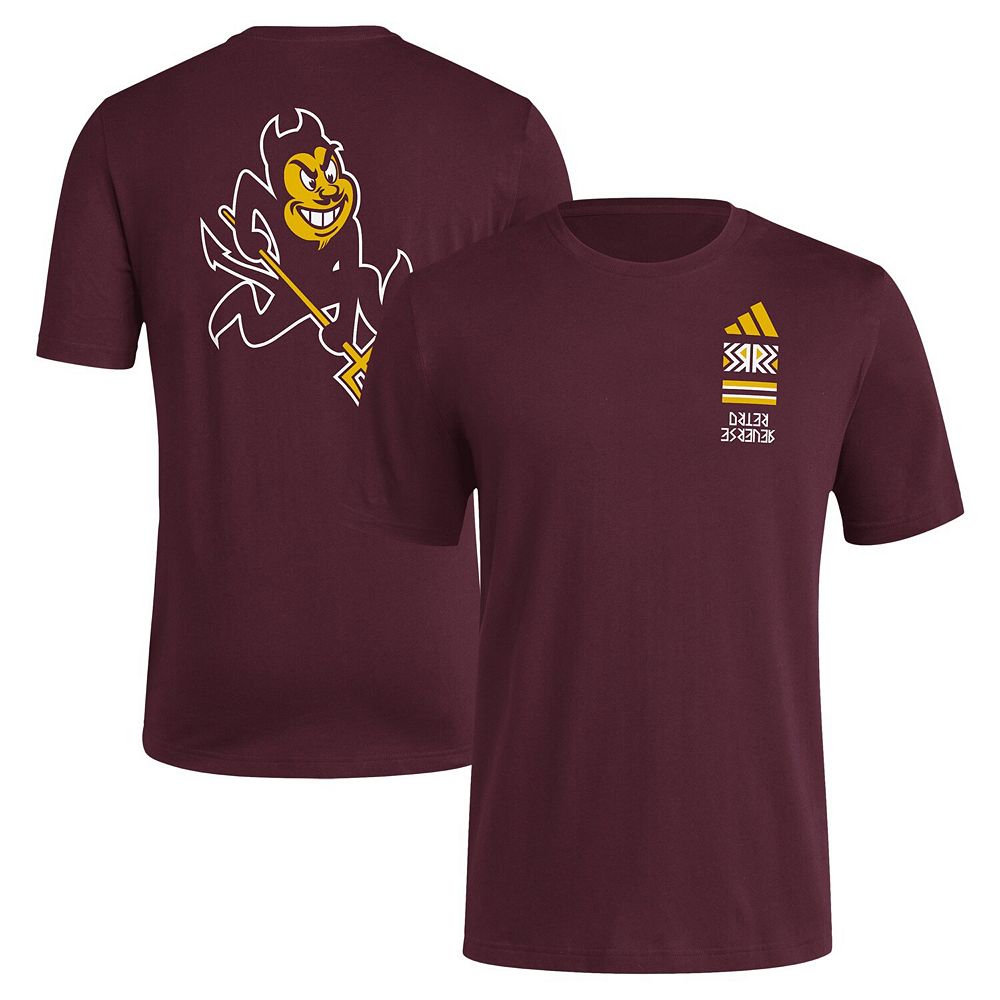 

Мужская футболка adidas Maroon Arizona State Sun Devils Reverse Retro Baseball 2 Hit, цвет Asu Red