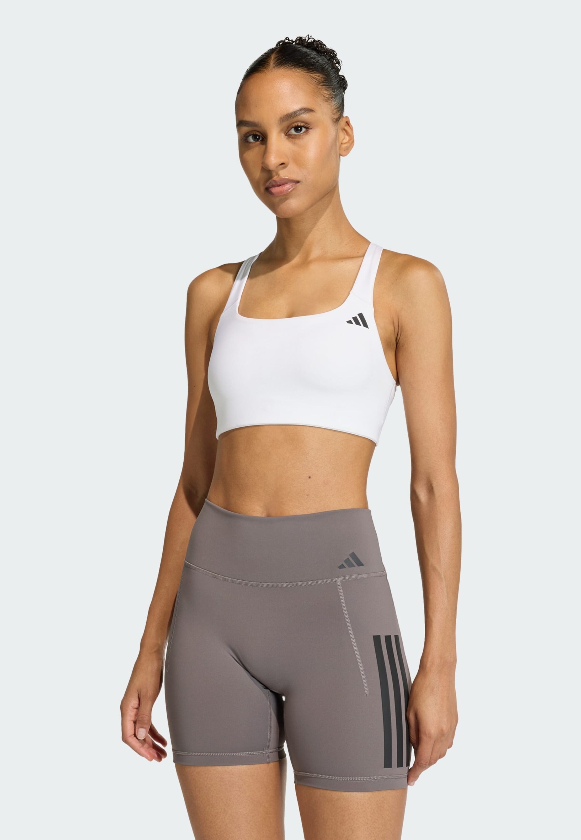 Adidas Performance Спортивный бюстгальтер-бралетт 'Optime' в белом цвете — фото 3