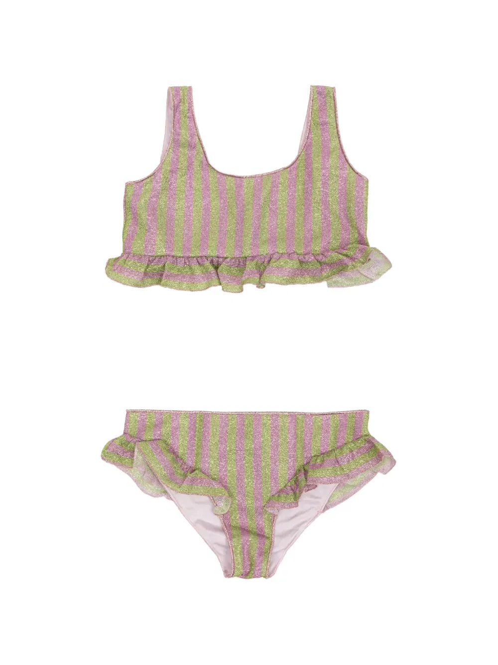 Полосатое бикини с оборками Oseree Kids, розовый