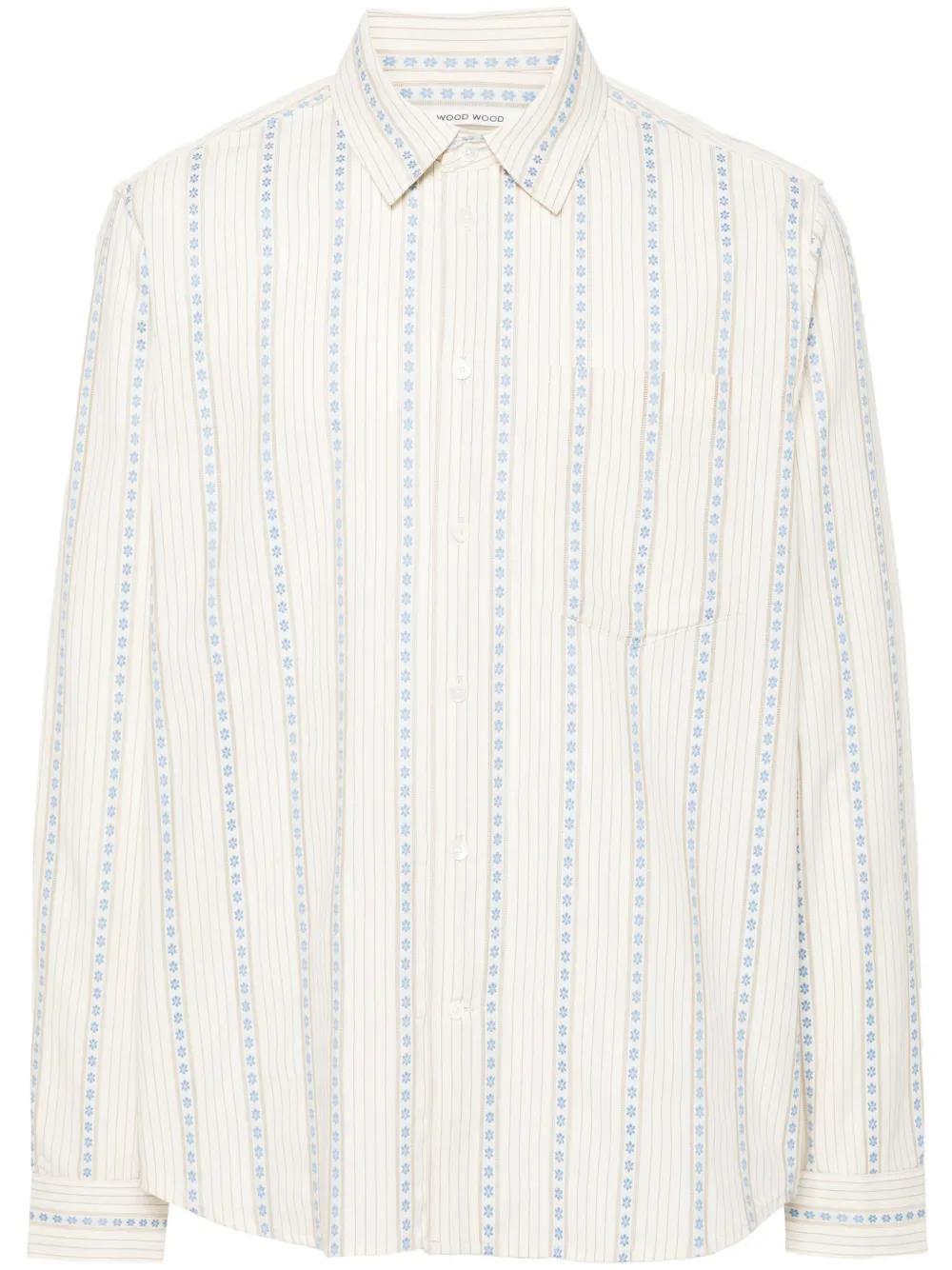 

Жаккардовая рубашка Aster с цветочным узором Wood Wood, нейтральный