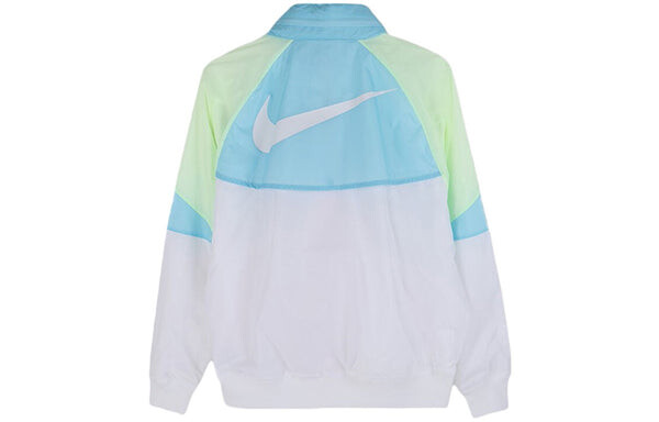 Куртка Nike Sports Windproof Colorblock hooded Logo Jacket Blue White Bluewhite, белый — фото 2