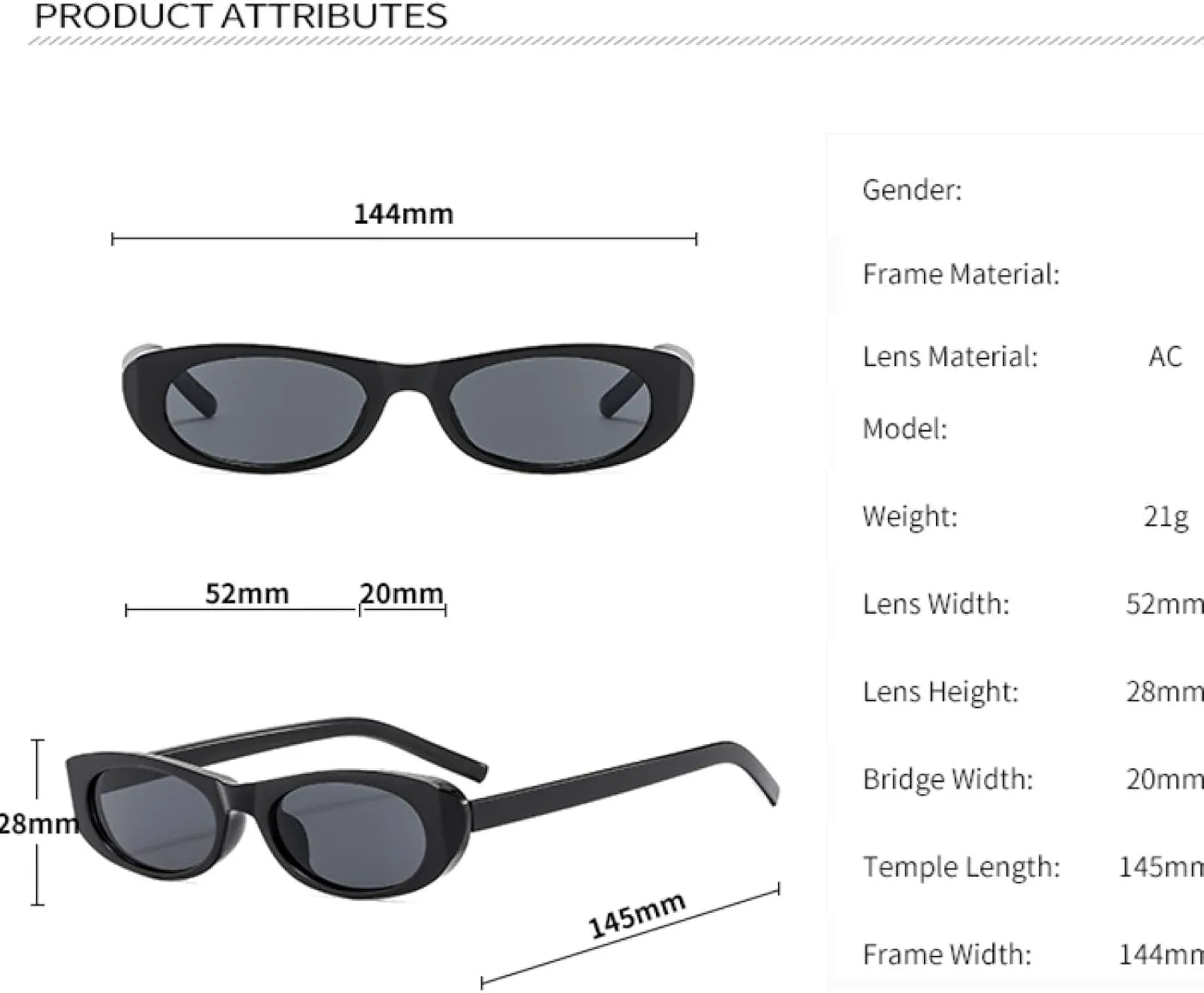 

Солнцезащитные очки в узкой оправе для женщин, модель «кошачий глаз», классические очки в узкой оправе, ретро-стиль, эллиптическая форма, унисекс TKKTLLT, Brown