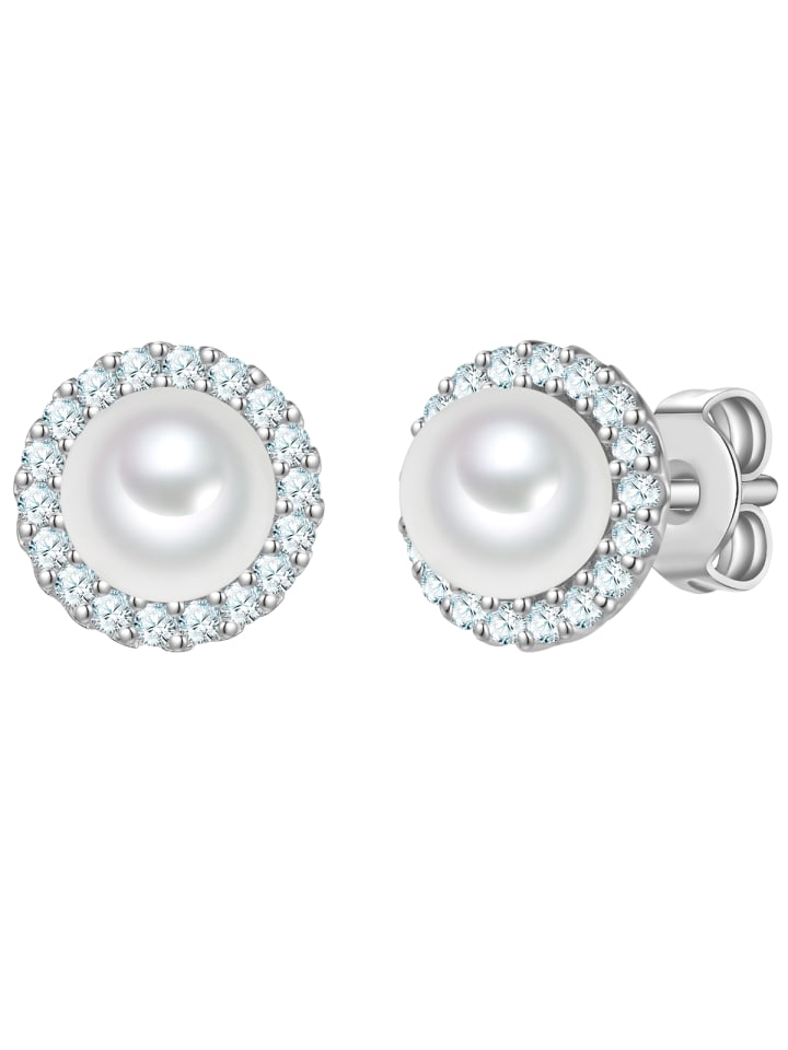 

Rafaela Donata Серьги из стерлингового серебра с кубическим цирконием и культивированной жемчужиной серебристого цвета