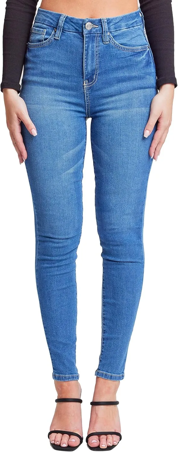 

YMI Women's Curvy Fit High Rise Skinny Jean с переработанными волокнами