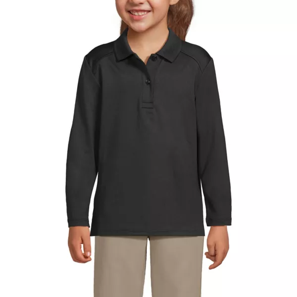 

Рубашка-поло с длинным рукавом для девочек 4-16 лет Lands' End, черный
