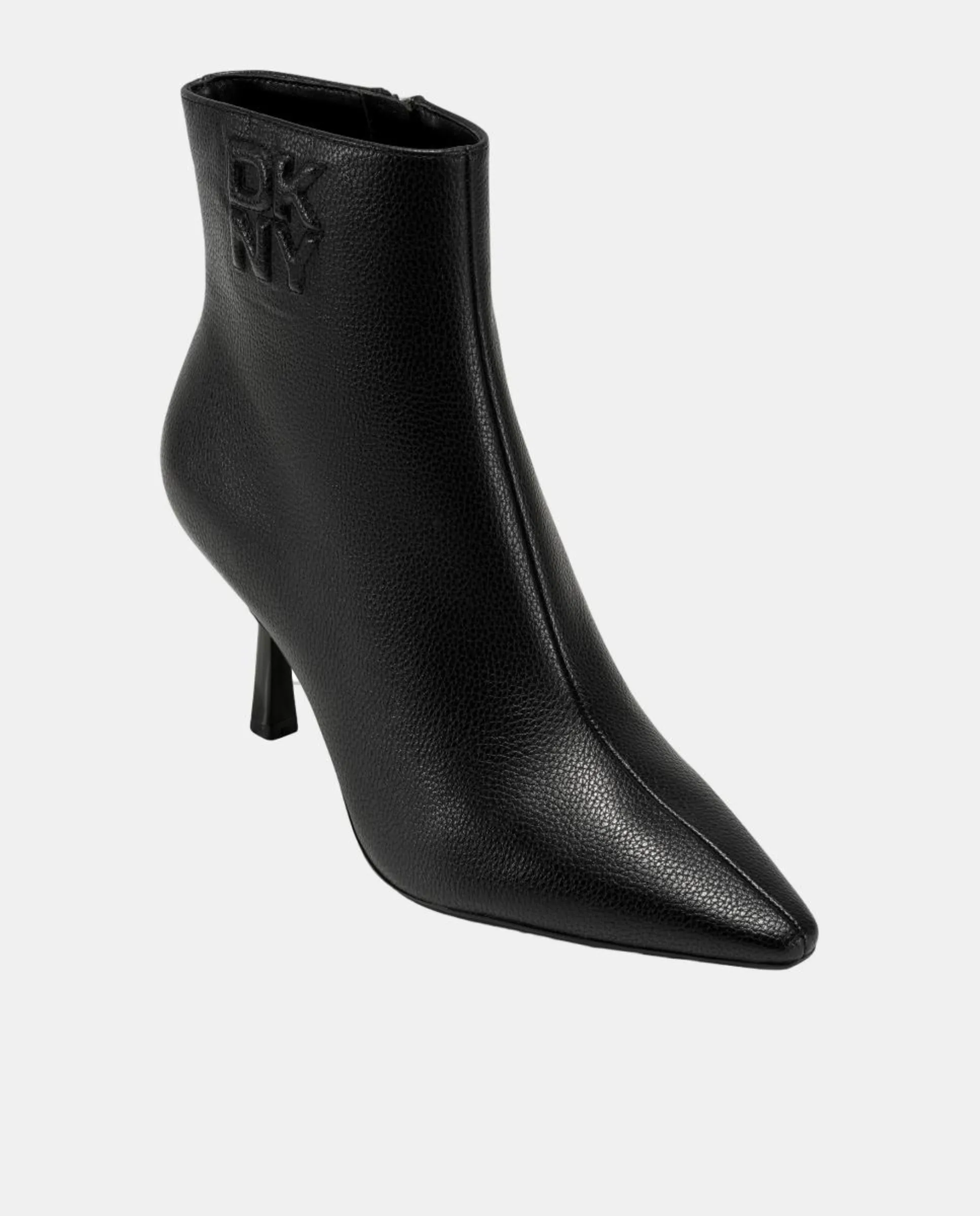 Женские ботинки на каблуке из кожи Dkny, черный — фото 2