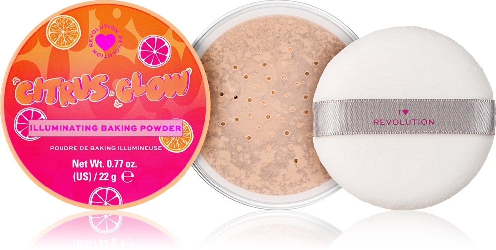 

Осветляющий разрыхлитель Citrus Glow, рассыпчатая осветляющая пудра I Heart Revolution, 22 гр