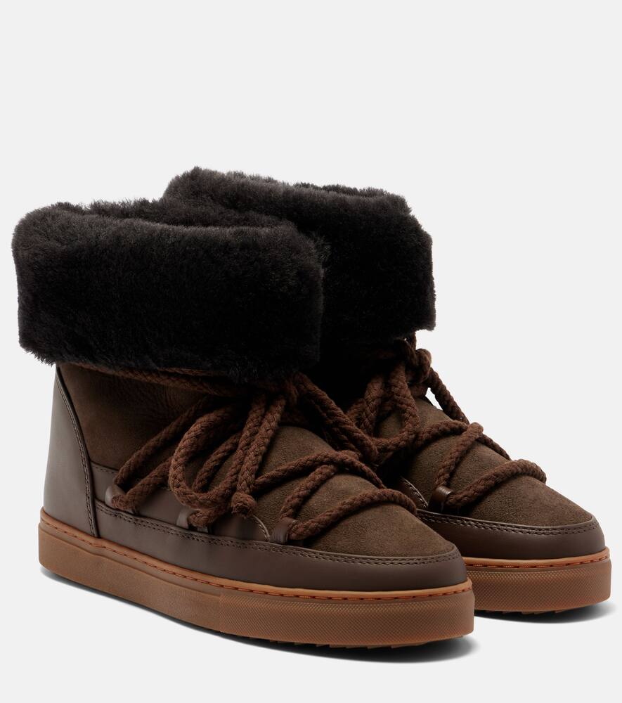 Классические высокие зимние ботинки из кожи и замши Inuikii, Dark Brown