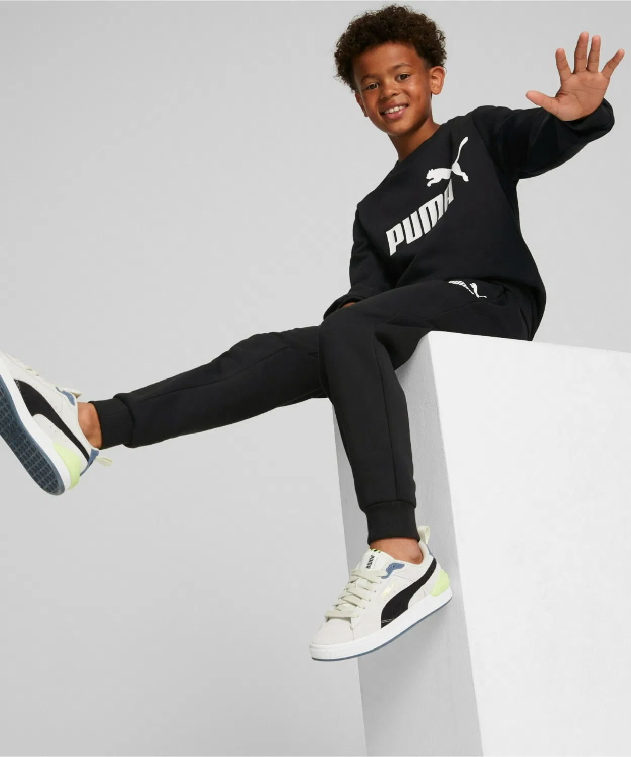 Спортивный костюм с логотипом No.1 PUMA, комплект из кофты и штанов, 130-160 см, черный