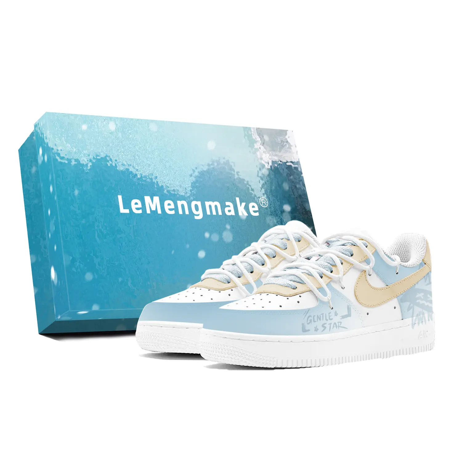 

Nike Детские кроссовки для скейтбординга Air Force 1 с противоскользящей подошвой, износостойкие, синие, желтые, подростковые