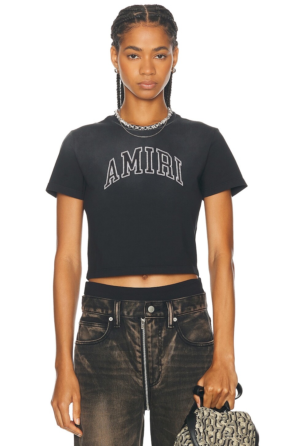 

Винтажная детская футболка Amiri, цвет Aged Black
