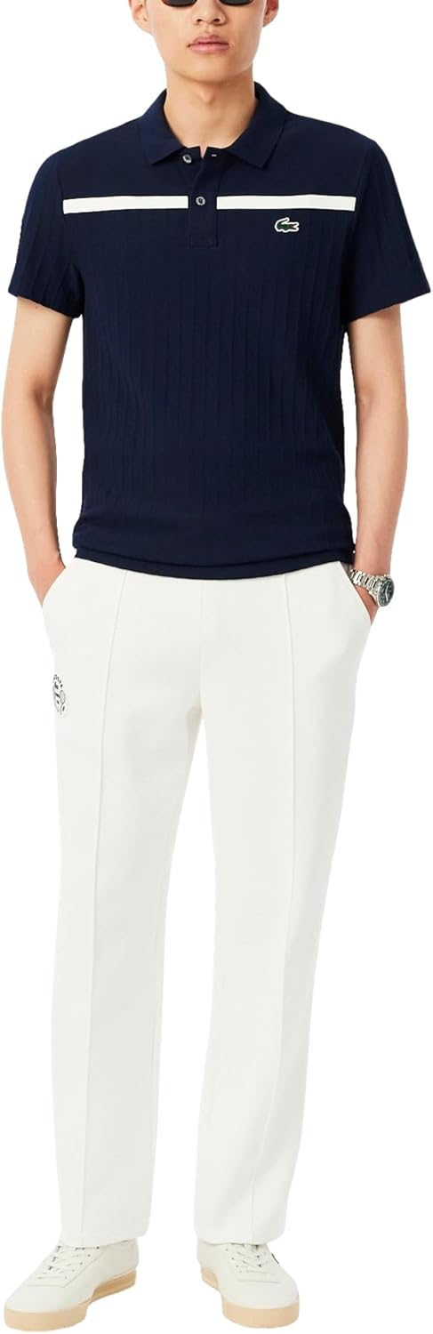 Футболка Lacoste Heritage, мужская, спортивная, темно-синий/белый — фото 4