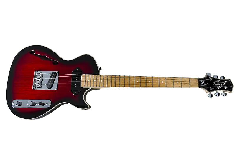 

Электрогитара BootLegger Guitar Single Barrel 2021 Red Burst Custom Case & Flask P90 & Single Coil