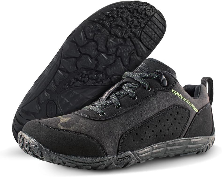 

Мужские кроссовки Belleville Mini-Mil Barefoot Shoes - дышащие кроссовки с нулевым перепадом высоты подошвы, амортизирующей промежуточной подошвой и гибкой нескользящей внешней подошвой, черный