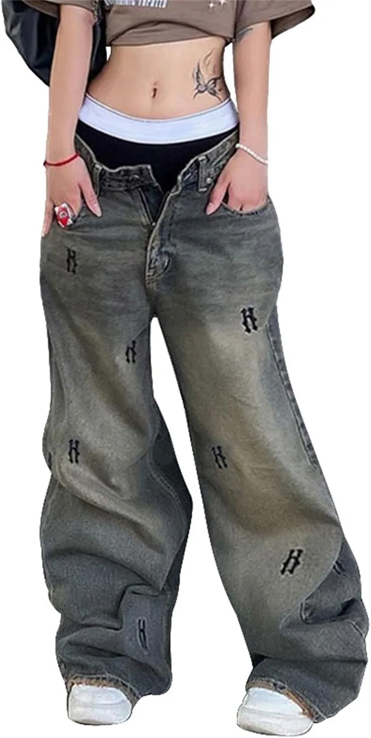 

Женские джинсы Y2K в стиле хип-хоп Karwuiio