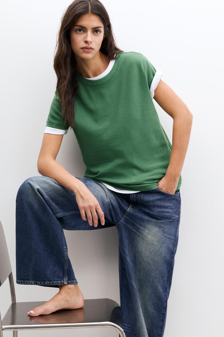 

Базовая футболка с коротким рукавом Pull And Bear, зеленый