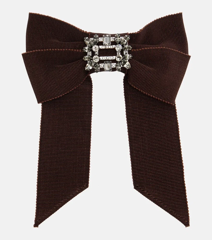 Заколка для волос Broche Vivier, украшенная стразами Roger Vivier, коричневый