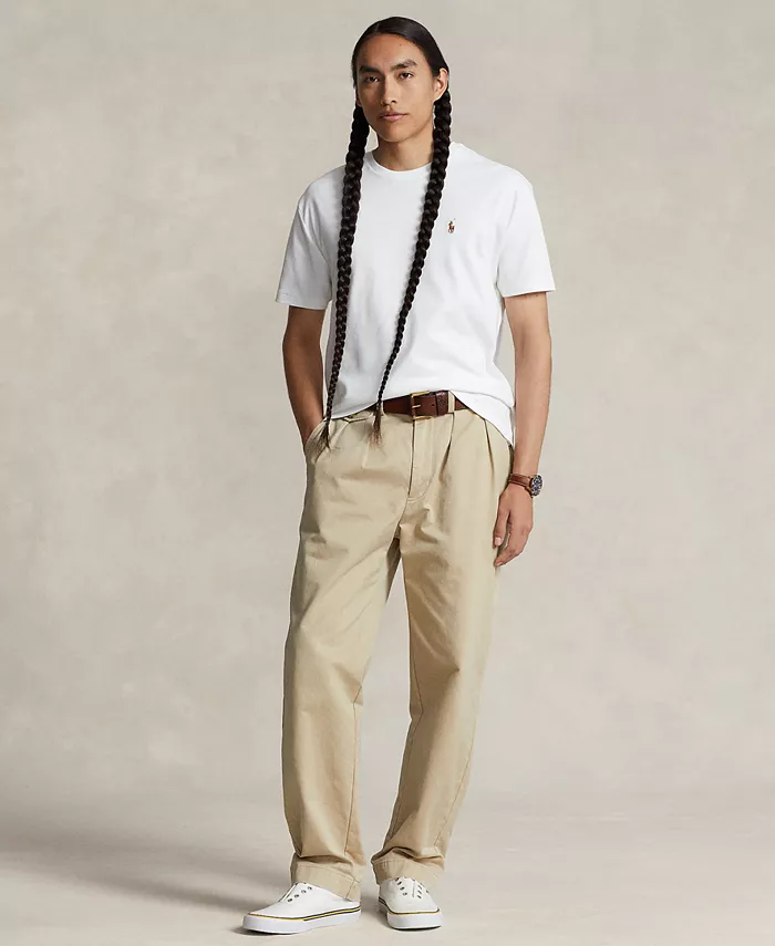 Мужская футболка Custom Slim Fit из мягкого хлопка Polo Ralph Lauren, белый — фото 4