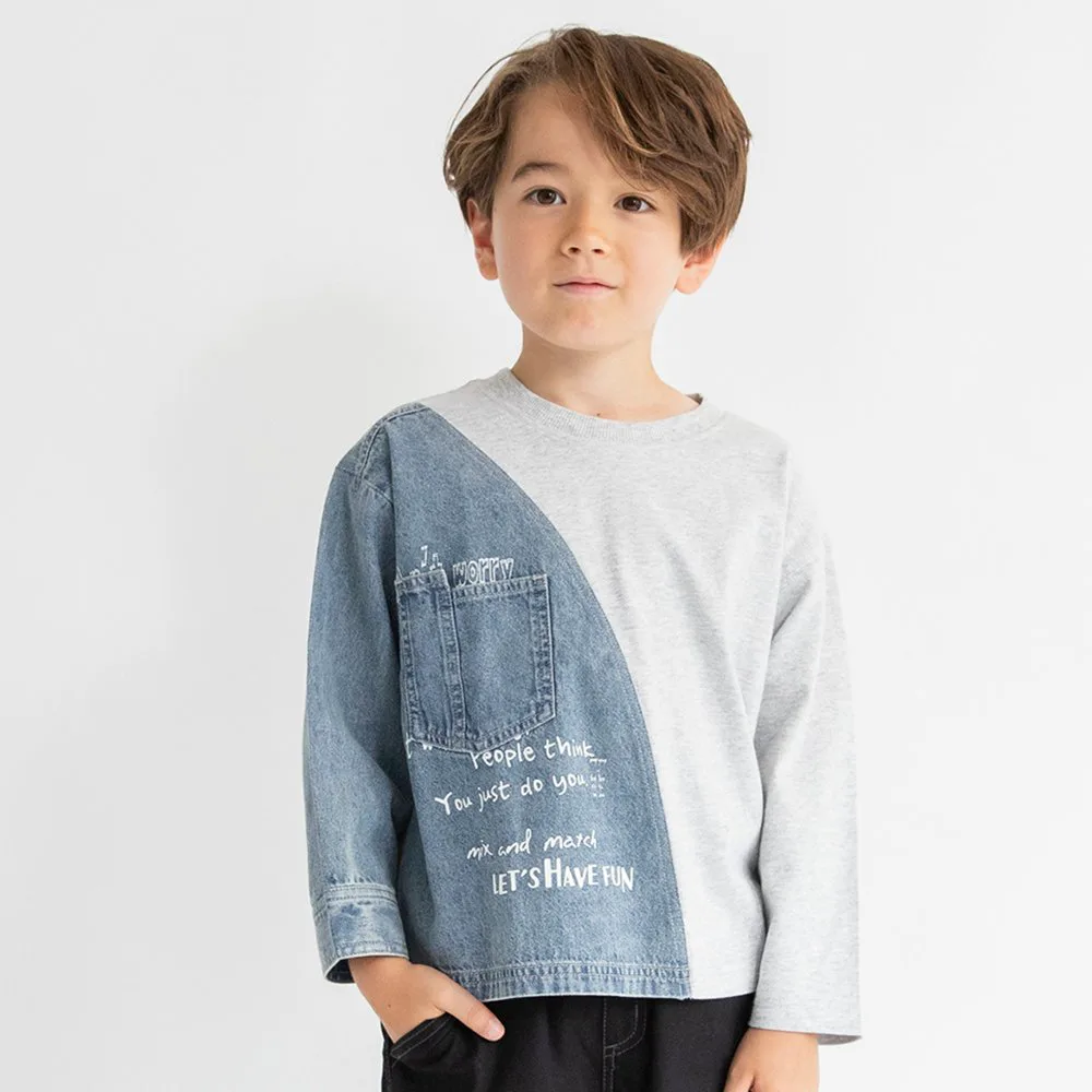 Джинсовая футболка с длинным рукавом для переодевания Branshes, gray — фото 2