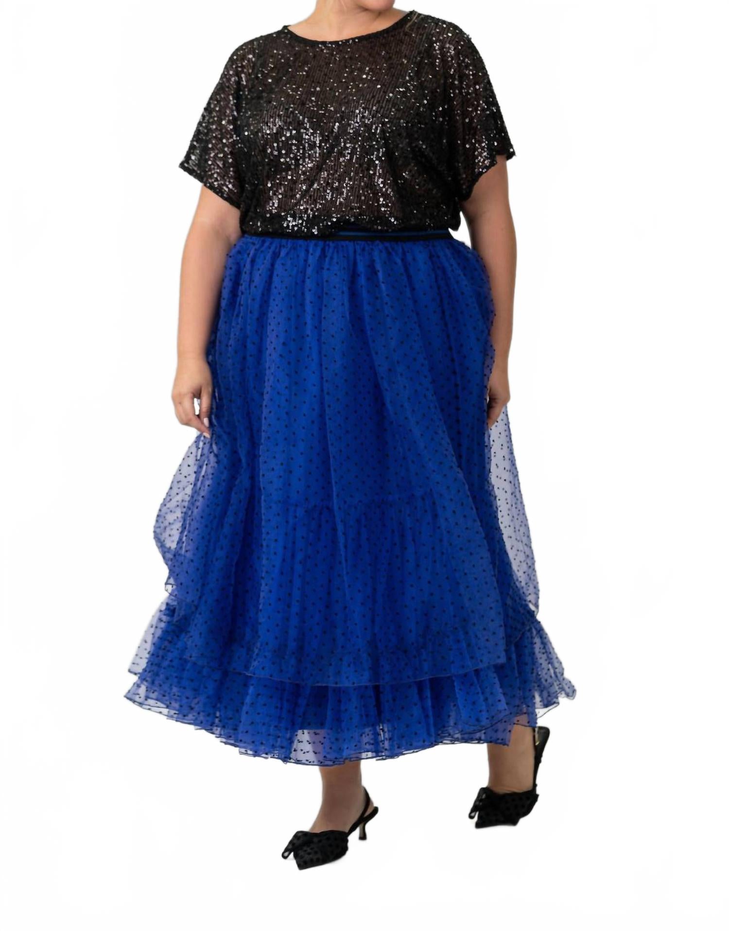 

Тилли Макси Юбка плюс в цвете нави -bl^nk-, темно-синий