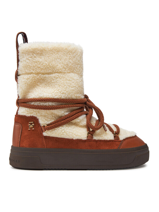 

Зимние Ботинки Tommy Hilfiger Lace-Up Faux Shearling Snowboot FW0FW08252, бежевый
