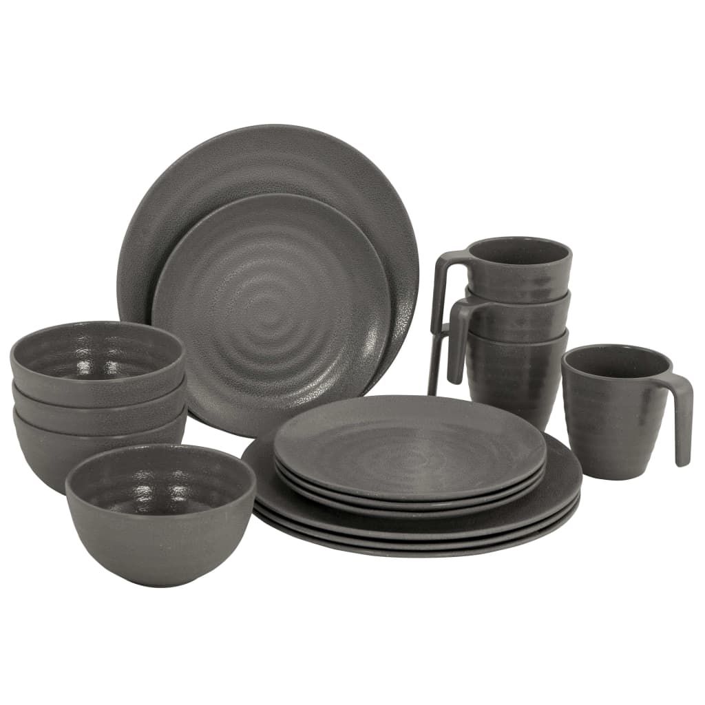 

Бо Кэмп 16 шт. Набор посуды Stone Melamine Grey Bo Camp, серый